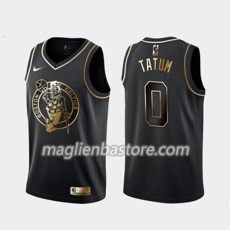 Maglia NBA Boston Celtics Jayson Tatum 0 Nike Nero Golden Edition Swingman - Uomo